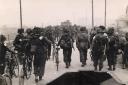 Soldiers going inland after landing on the beaches of Normandy, June 6/7, 1944. These men are thought to be from 'B' Company, 2nd Battalion, the Gloucestershire Regiment, led by Major R. Stephens. Pic: Soldiers of Gloucestershire Museum