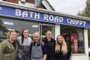 UPSET: Bath Road Chippy owner, Harry Angelides (centre).