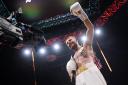 Lewis Edmondson celebrates winning their British and Commonwealth Light Heavyweight Title bout against Dan Azeez