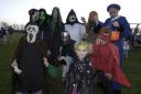 Christchurch Bonfire and Fireworks Display at Stanpit Recreation Ground. Pic: Keeping it in the family; dressed in Halloween Fancy Dress are the Moxham, Message and Foch Families, from Christchurch.