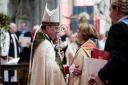 The Bishop of Winchester Philip Mounstephen (left) with the now-former Dean of Winchester Catherine Ogle