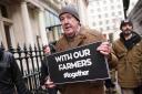 Jeremy Clarkson arrives in central London to join the farmers protest over the changes to inheritance tax (IHT) rules in the recent budget with introduce new taxes on farms worth more than £1 million.