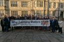 Farmers protesting outside the Hampshire County Council Office in Winchester