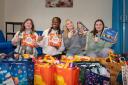 Packing hampers at Andover College