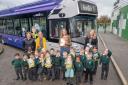 Reception children at Badger Hill Primary were recently paid a visit by a life-size 'Evie the electric bus,' who features as a character in a First Bus children's book newly published in North and West Yorkshire