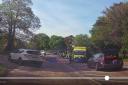 The emergency services on the A33 on Thursday