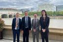 From left to right: County Press chief reporter Oliver Dyer, Isle of Wight East MP Joe Robertson, Isle of Wight West MP Richard Quigley, County Press reporter Alex Cooper