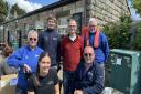 L-R: Phillippa Gibbons, Canal & River Trust Volunteer Lock Keeper; Megan Darley, Bingley Five Rise Locks Cafe; Seth Anderton, Canal & River Trust Seasonal Lock Keeper; Joost Smeele; Stephen Pierce, Canal & River Trust Volunteer Lock Keeper