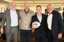 Pictured from left are Matt Lee of Julius Baer International Ltd, Lawrence Dallaglio, Kyran Bracken and Ellis Jones Solicitors managing partner Nigel Smith.