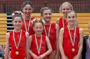 Tilly Oliver, Megan Parr, Harper Thomas, Isla Langford, Adelaide Birch and Lottie Oliver took first place in the U11s girls floor and vault. The group will go on to represent Wales at the Great British schools floor and vault finals in May.