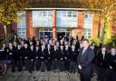 WELL DONE: Head teacher Ian Golding with pupils from Oasis Academy Lordshill. Echo picture by Paul Collins. Order no: 9630935