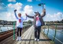 Ashleigh Mutimear-MacMillan, left, and Sonny Wilson take part in the 24-hour Walk the Pier event in 2021. Picture: Mel Port