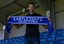 Aaron Martin is unveiled at the Silverlake Stadium after joining Eastleigh FC (Pic: Tom Mulholland / Eastleigh FC)