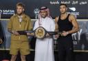 Jake Paul and Tommy Fury in Saudi Arabia ahead of their fight on Sunday. (Most Valuable Promotions)