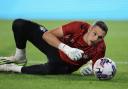 Southampton's Alex McCarthy during the Championship match between Southampton and Leicester at St Mary's Stadium. Photo by Stuart Martin.