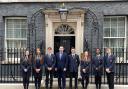 Paul Holmes MP and Hamble School pupils outside Number 10