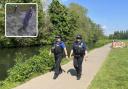 Police have increased patrols around Riverside Park after the indecent exposure incidents. Inset, a CCTV image of a person police would like to speak to.