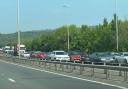 Traffic on the M27 following full road closure due to crash 11.5.24