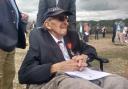 D-Day veteran Cecil Newton, 100, attends a memorial service at Lepe following repairs to the beach