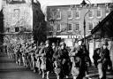 On the March: American GIs marching through Southampton in the lead up to the Normandy Invasion in June, 1944.