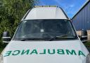 Damage to South Central Ambulance vehicle after rocks thrown in Cosham