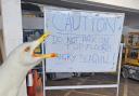 The sign at Eastleigh Sainsbury's, with an added image of a seagull