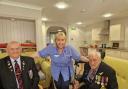 Veteran and resident Bryan Wardell, Sue Cahill, Senior Carer at Sunnybank House and veteran Dave Sillence