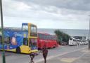 Buses to pick up the party members blocked Sea Road