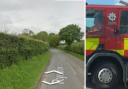 Ryedown lane and a fire engine (stock image and Google streetview
