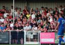 Fans during a 2024/25 pre-season match between Eastleigh and Southampton at Silverlake Stadium