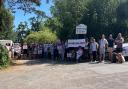 Protesters at Mornington Road car park.