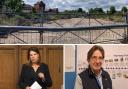 Romsey brewery site. Below: Caroline Nokes and Mark Cooper