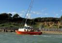 Lifeboat crew rescues couple after yacht got stuck in mud