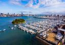 Aerial view of the Marina of Gosport behind Burrow Island