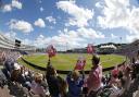 A general view of action between England Women and  New Zealand Women during the first T20 International at Utilita Bowl, Southampton.