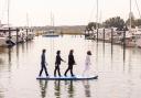 Famous Abbey Road album cover recreated on the water in Southampton