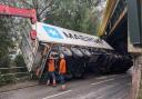 The scene of the lorry crash in Greatbridge Road