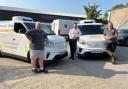 Neil Winter (centre) and drivers at Wiltshire Farm Foods Southampton