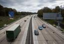 Queues are building on the M27 after a lane is blocked.