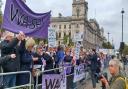 Hampshire women joined the WASPI demonstrations at Parliament Square during the Budget speech on October 30.