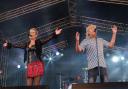 Cheryl Baker and Mike Nolan of The Fizz performing