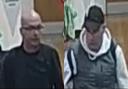 Police are looking to speak to these two men after a theft from Pets at Home in Southampton