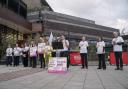 Musicians' Union members in the Welsh National Opera orchestra take part in industrial action