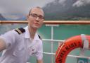 Tom aboard the Queen Mary 2