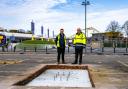 Richard Mancey and Lawrence Mancey showcasing the new solar panels