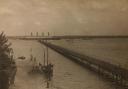 Postcard of Hythe Pier with Olympic passing