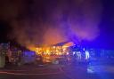 A large fire ripped through a barn in Bishop's Waltham on Monday night