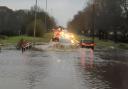 Flooding on Tollbar Way, Hedge End this morning