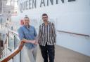 Talk Art hosts Russell Tovey (left) and Robert Diament on board Queen Anne