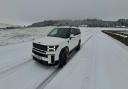 The Hyundai Santa Fe in challenging conditions in the Kielder area of Northumberland